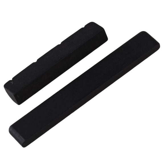 Dualoai 1 Set 4 Strings Instrument Ukulele Slotted Nut Saddle Ebony Black for Guitar