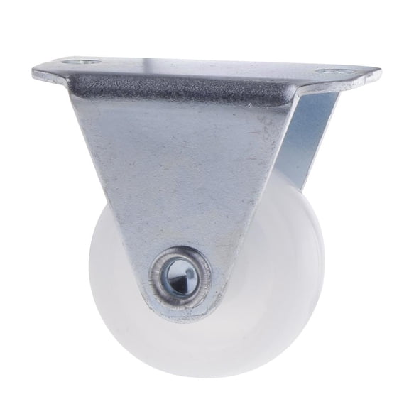 Dualoai 1'' White PP Fixed Plate Caster Wheel 10kg 22lbs Cabinet Drawer Trolley Cart