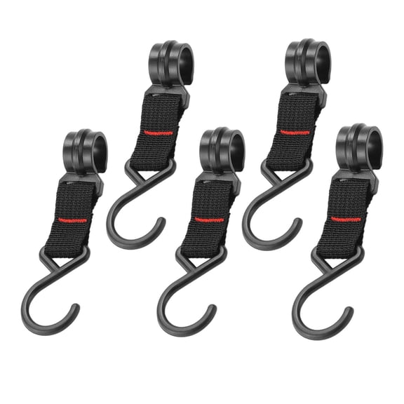 Dualoai 10/5Pcs Detachable Hanging Hook S-Shaped Hook Tent Pole Hooks Detachable Webbing 5 Pieces
