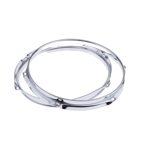 Dualoai 10 "Drum Hoop, 6 Holes, Chrome, Vintage , with Shaped Drum Edge, Diecast