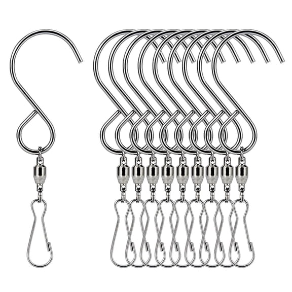 Dualoai 10 Pcs Stainless Steel Swivel Clips for Hanging , , Planter Pot , Bird Feeder Silvery