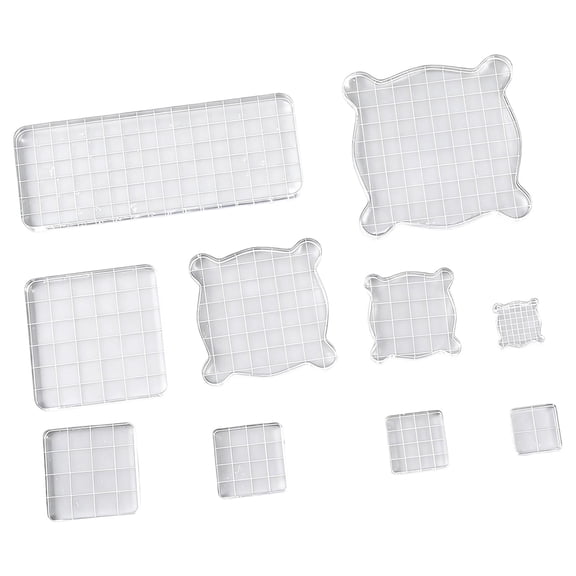Dualoai 10 Pieces Acrylic Stamp Blocks DIY Craft Decorative Multipurpose Accessories