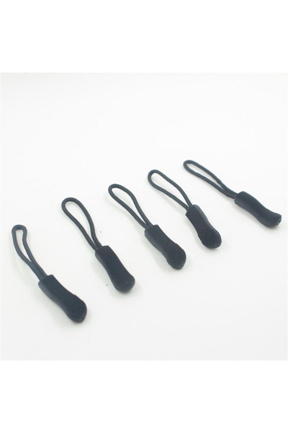 10 Pieces Nylon Rope Zipper Pull Cord Zip Puller Fastener Slider for Clothes Bag Black