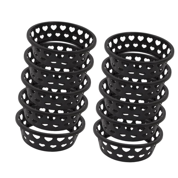 Dualoai 10 Pieces Round Fruit Display Rack Watermelon Holder Tray for Home Pineapple Black