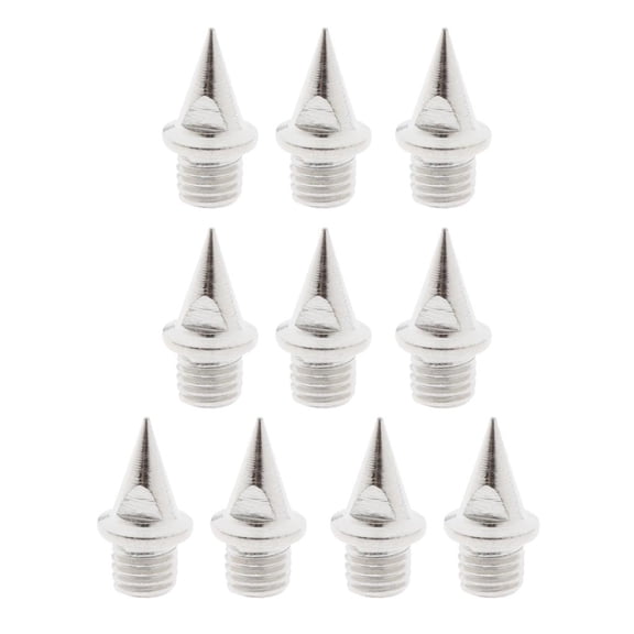 Dualoai 10 Pieces/Set Durable Replacement Running Spike Track and Cross Country Spike Silver Medium 15mm