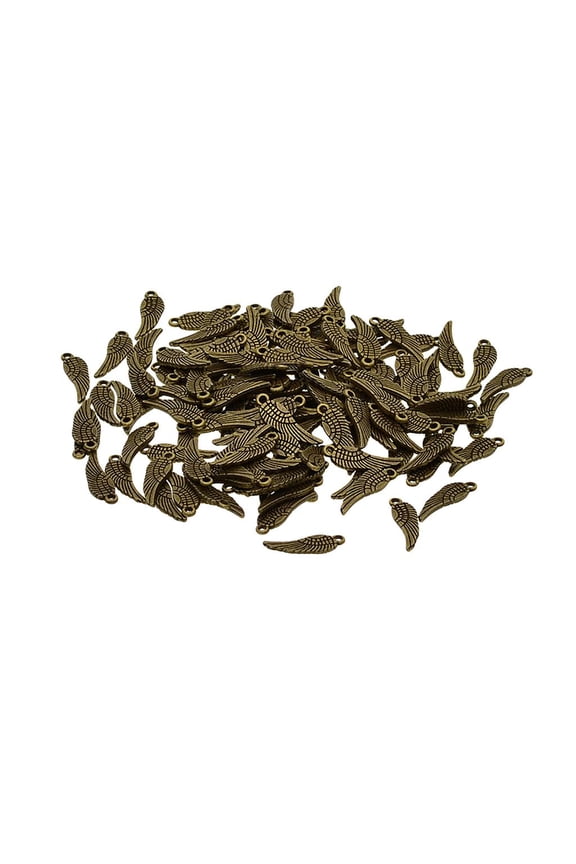 100 Pieces Antique Bronze Angel Wings Necklace Charms Pendant Jewelry Making