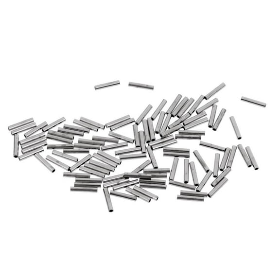 Dualoai 100 Pieces Crimping Loop Sleeve Various Sizes from 1.0mm - 2.0mm 1.0x8mm