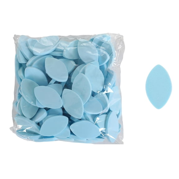 Dualoai 100 Pieces Eye Shaped Practice Sponges Lash Map Sponge Lash Practice Sponges Blue