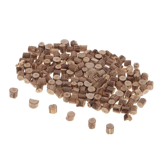 Dualoai 100 Pieces Lots Bulk 3-6mm Rustic Styled Mini Natural Pine Wood Slices Slabs for