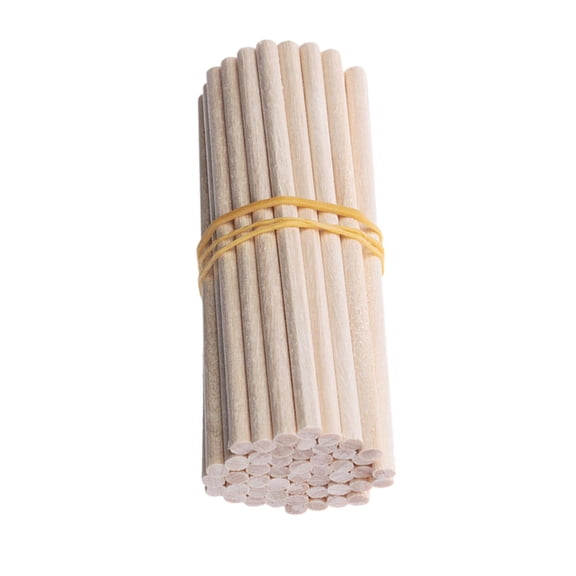 Dualoai 100 Pieces Round Wooden Stick Rods Dowel Counting Stick for DIY Building Model Making Woodcraft Hobbies Handmade Toys Accessory