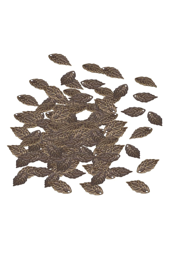 100Pcs Leaf charms Jewelry Findings DIY Necklace Decoration Antique Bronze