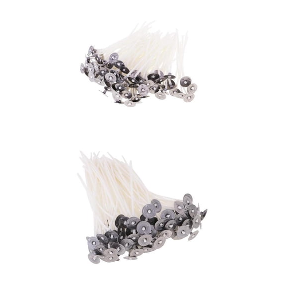Dualoai 100Pcs Natural Cotton Candle Wicks Low Smoke, Slowly Burning, Environmentally