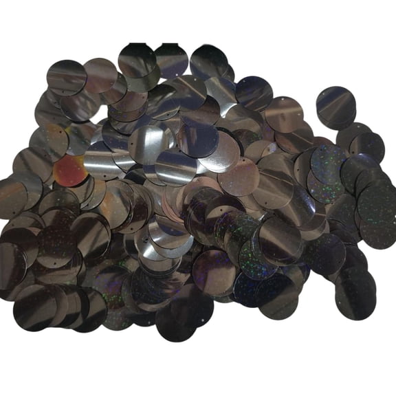 Dualoai 100g / Pack 3cm Round Sequin Paillette Iridescent Spangles For Clothing Sewing Black