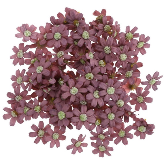Dualoai 100pcs 4.5cm DIY Silk Daisy Flowers Multi Color Artificial Wedding Flower Heads Bridal Bouquets Decor , Dark Red, 4.5cm