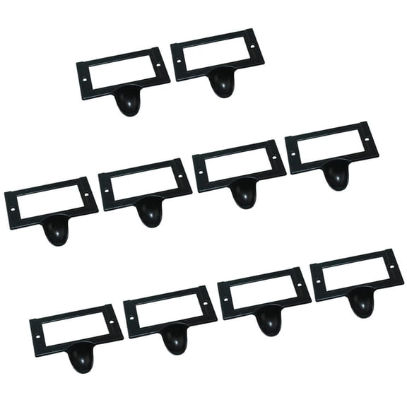Dualoai 10Pcs Drawer Wardrobe Filing Cabinet Card Label Holder Handle 58*46mm
