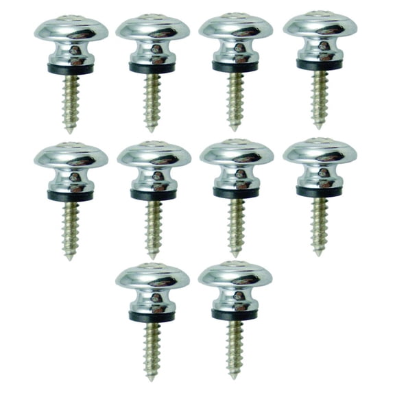 Dualoai 10Pcs Strap Locks Security Lock End Buttons for Acoustic Electric Bass Parts Silver