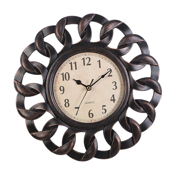 Dualoai 10inch Clock, Rustic Silent Stylish Arabic Numerals Creative Hanging Clocks for Black