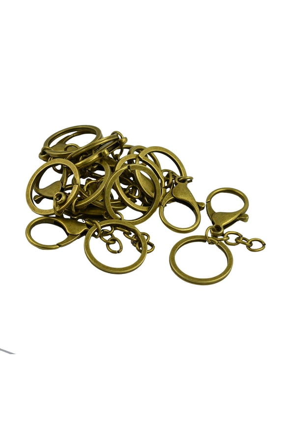 10pcs 30mm Split Ring Keychain Keyring Key Chain Rings With Lobster Clasps