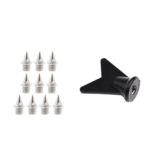 Dualoai 10pcs Carbon Steel Track and Field Pyramid Spikes Replacement with Plastic Spike