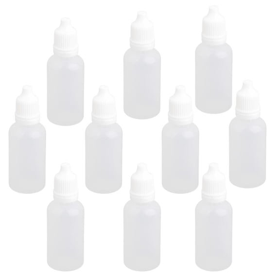 Dualoai 10pcs Empty Plastic Squeezable Eye Liquid Droppers Bottles Applicator Containers 20ml