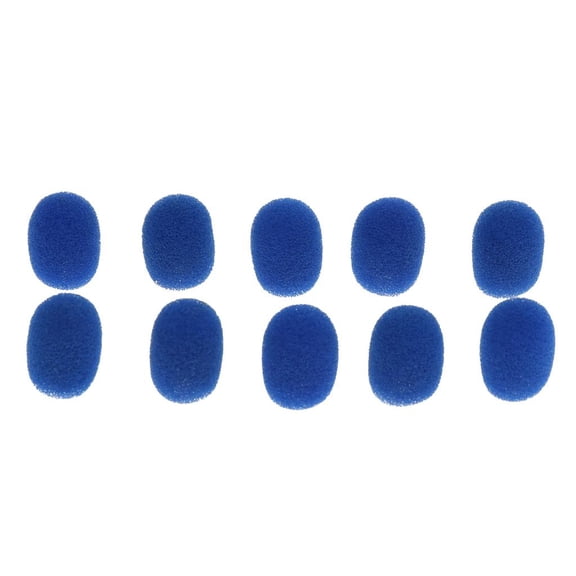 Dualoai 10pcs Microphone Sponge Windscreen Sponge for Headworn Mic - Blue, as described