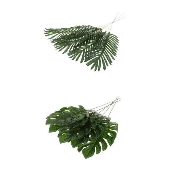 Dualoai 10x Big Tropical Leaves Artificial Palm for Hawaiian Summer Party BBQ Decoration