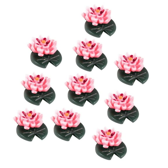 Dualoai 10x Mini Flower Model Lotus Shape for Doll Park Garden Scene Flower Tree Layout