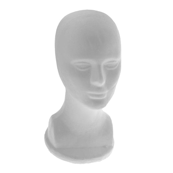 Dualoai 11.8'' Wig Head - Male Foam Wig Stand and Holder - Style, Display Hair, Hats and Hairpieces - For Home, Salon