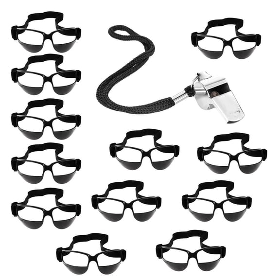 Dualoai 12 Basketball Sports Training Glasses Dribble Goggles Specs &Referee Whistle