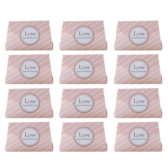 Dualoai 12 Pack Romantic Wedding Gift Box - Elegant Luxury Decoration Pink Grid Pattern