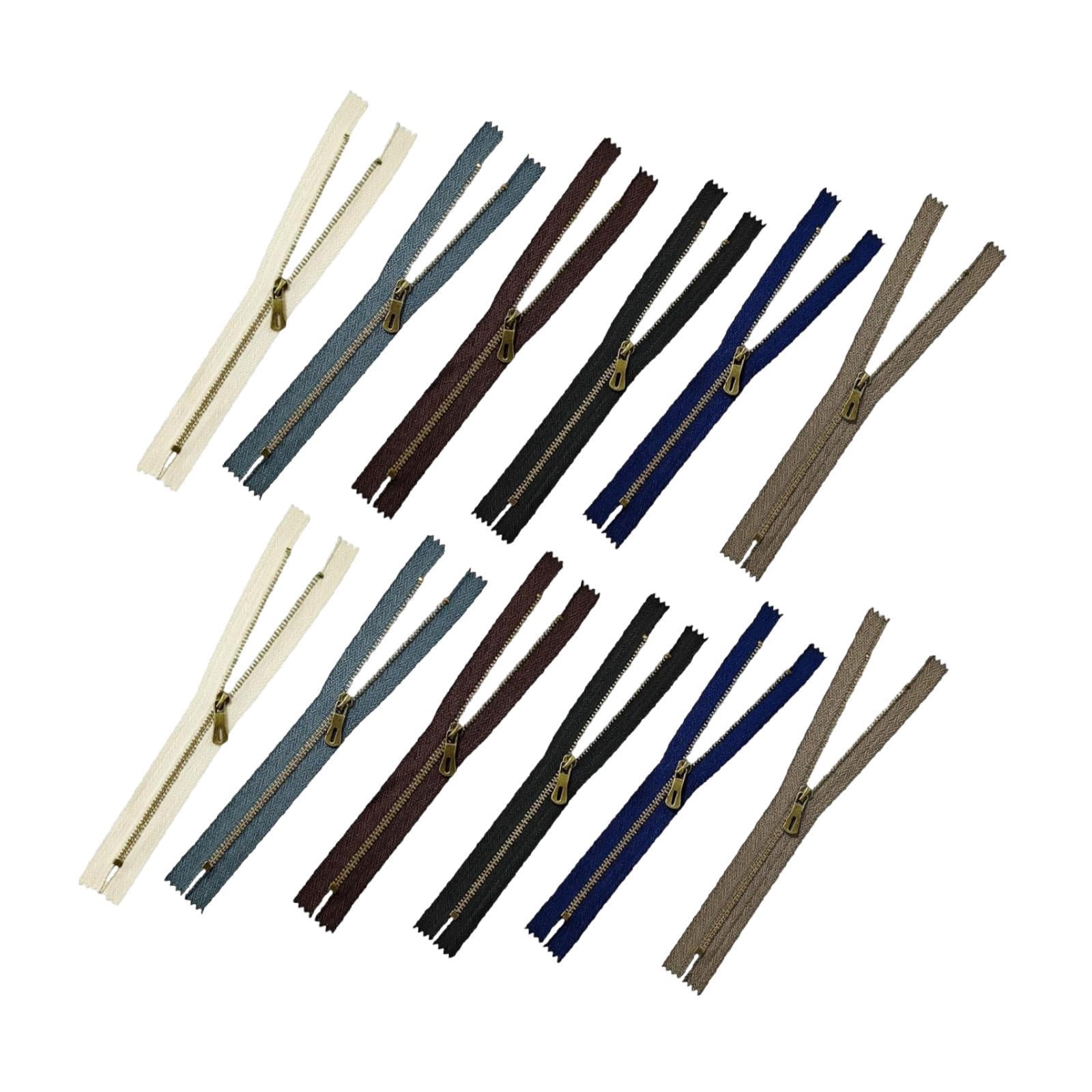 Dualoai 12 Pieces Replacement Metal Zippers Spare Part for Sewing Crafts Handbag Bag 30cm