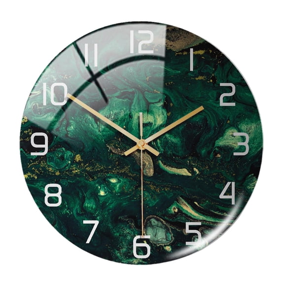 Dualoai 12 inch Modern Wall Clock Analog Acrylic Battery Operated Non ing Round Dark Dark color