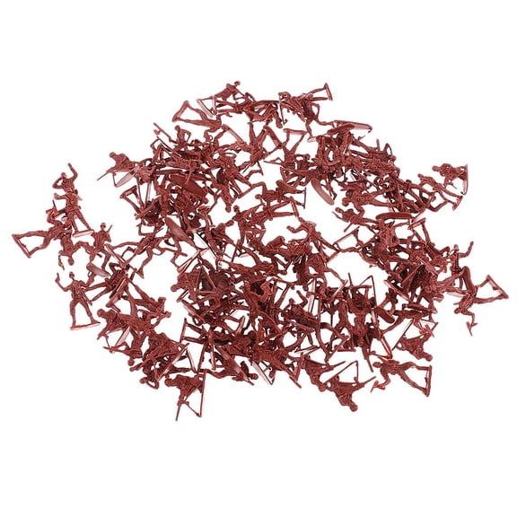 Dualoai 120 Pieces Plastic Soldier 4cm Army Figures for Army Sand Scene Model Maroon