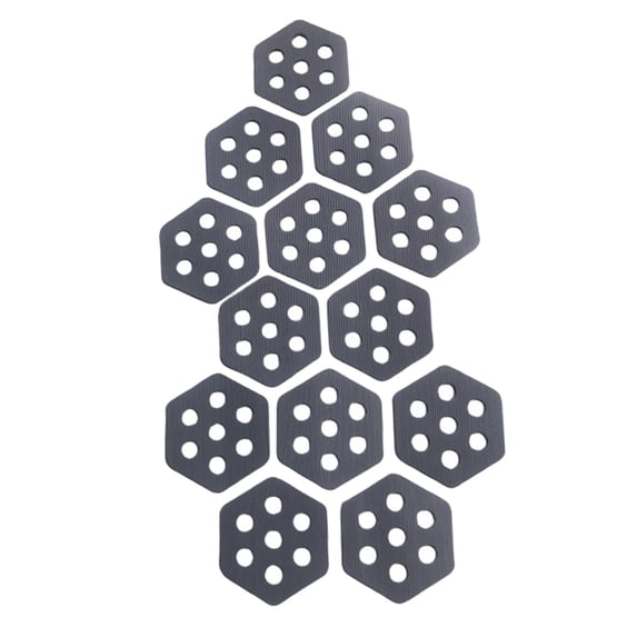 Dualoai 12Pcs Hexagon Surfboard Traction Pads Anti Slip Mat Premium Decking Accessories Deck Grips Deck Pads for Grip Surf Paddleboard grey