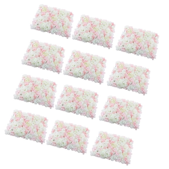 Dualoai 12X Artificial flower panel Wedding Venue Flower Pillar Main Road Decor Pink