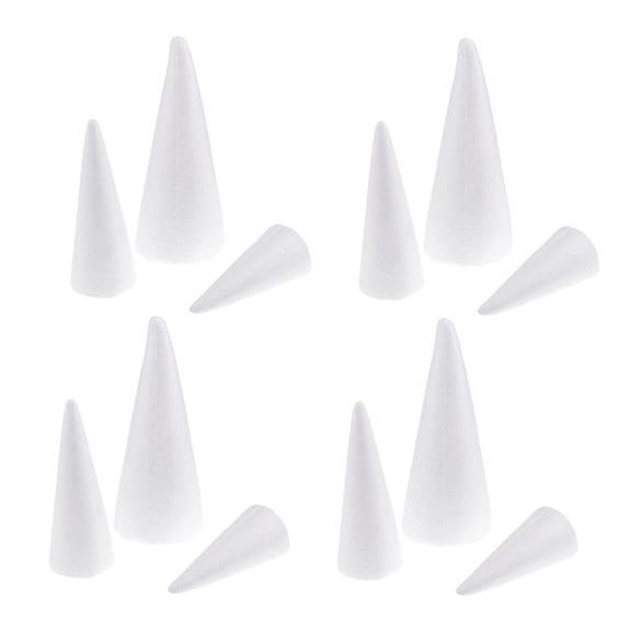 Dualoai / 15/20 / 25cm Cone Christmas Tree Foam Craft Christmas Decoration