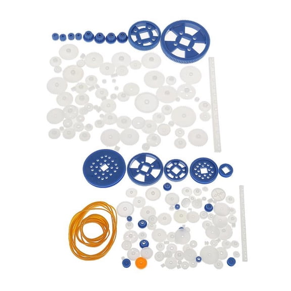Dualoai 159 Pieces/Set Plastic Gears Rack Pulley Belt Worm Teeth Car Toy Models RC Part