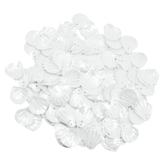 Dualoai 15mm DIY Shell Loose Sequin Paillette Sewing Garment Embellishment Wedding Craft White