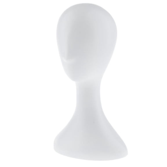 Dualoai 16'' Female Mannequin Head Model Wig Hat Scarf Display Stand Holder, White