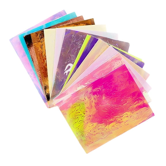 Dualoai 16Sheets Nail Sticker for Nails Decoration DIY Design Flame Flame Model
