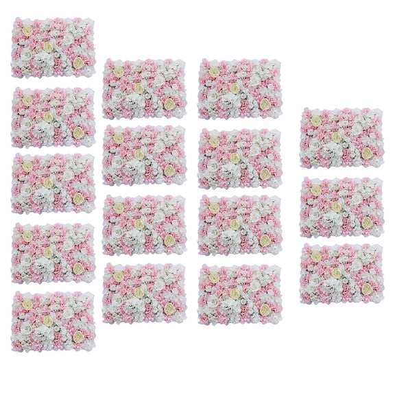 Dualoai 16X Artificial flower panel Wedding Venue Flower Pillar Main Road Decor Pink