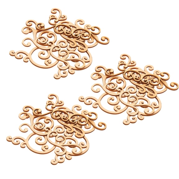 Dualoai 16x DIY Fancy Wood Flourishes Decor Crafts Scrapbooking Wooden Embellishment