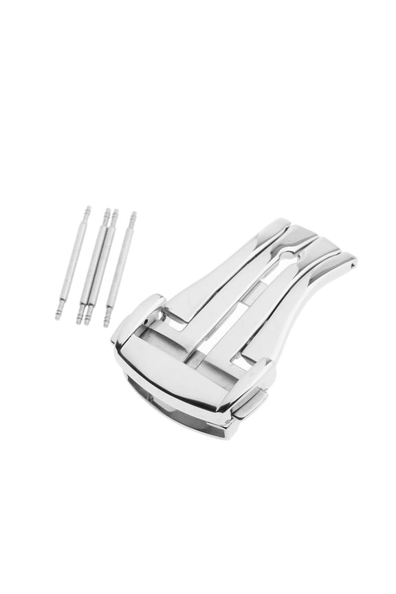 18mm Stainless Steel Butterfly Buttons Deployment Watch Band Buckle Clasp Band A