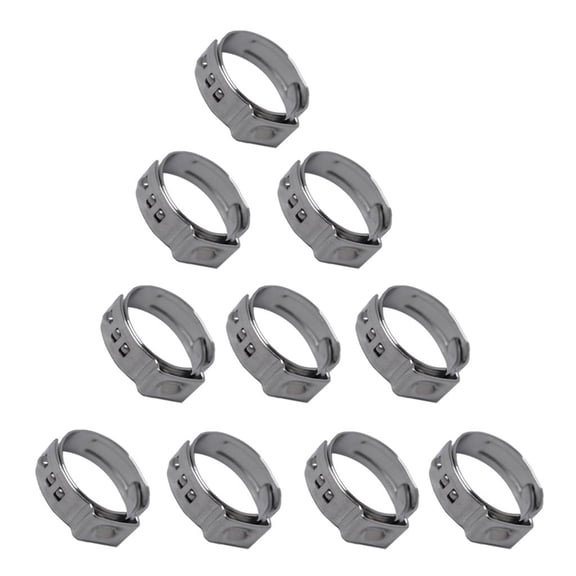 Dualoai 1Pcs Stainless Steel Single Ear Hose Clamp Cinch Rings Crimp Fuel Pipe Clips 1 x 16.6-19.8mm
