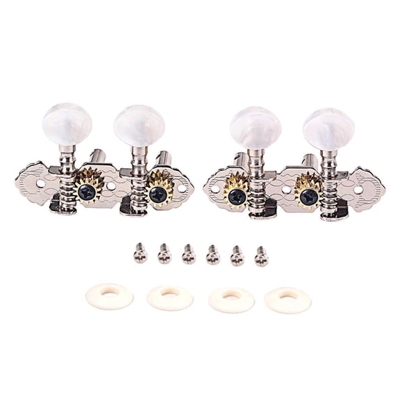 Dualoai 1R1L Guitar Tuning Pegs Machine Head Tuner for 4 String Cigar Box Ukulele Guitar