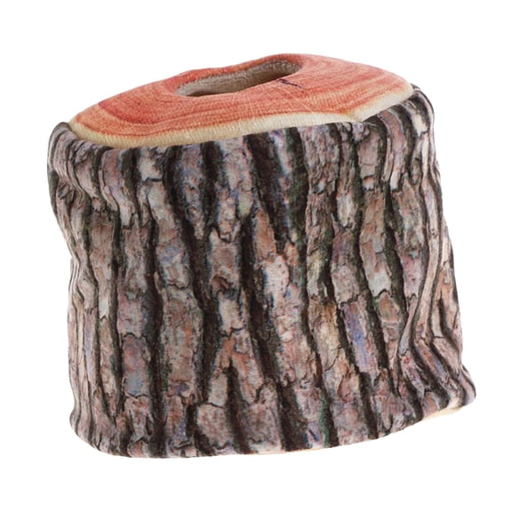 Dualoai 1pc Tree Bark Tissue Box Soft Portable Storage Bag Napkin Holder for Car Camping