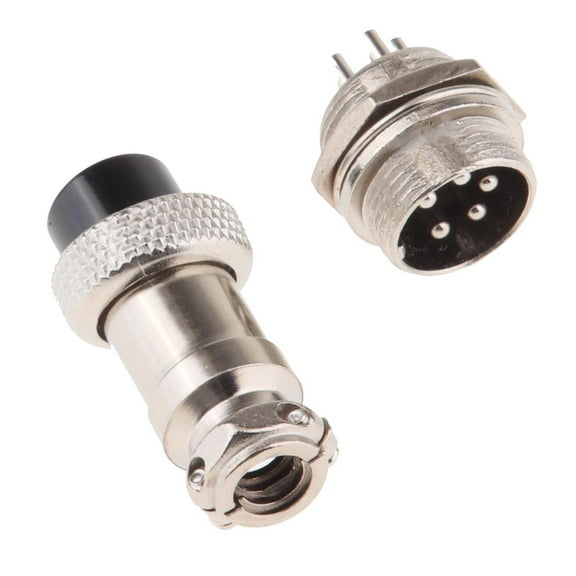 Dualoai 1set GX16 5Pin Male & Female Circular Aviation Socket Plug Wire Panel Connector