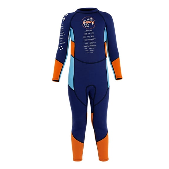 Dualoai 2.5 mm Neoprene Thermal Full Body Wetsuit for Kids Jellyfish Repelling for Scuba S Navy