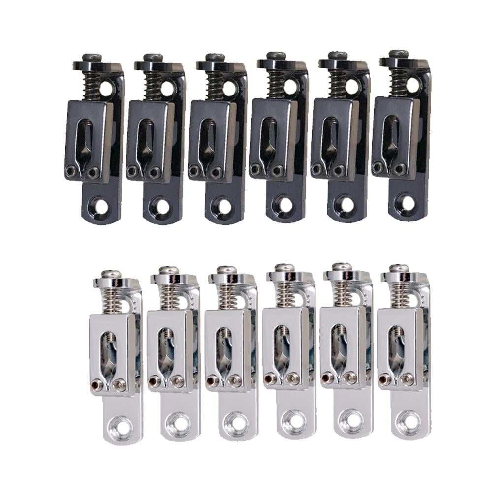 Dualoai 2 Colors Individual Single Bridge Saddles for 6 String Electric Guitar Parts