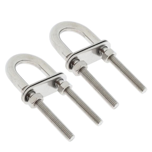 Dualoai 2 PCS M8x100 Boat Bow Eye Stern Eye, U-Bolt, Boat Parts, 304 Stainless Steel